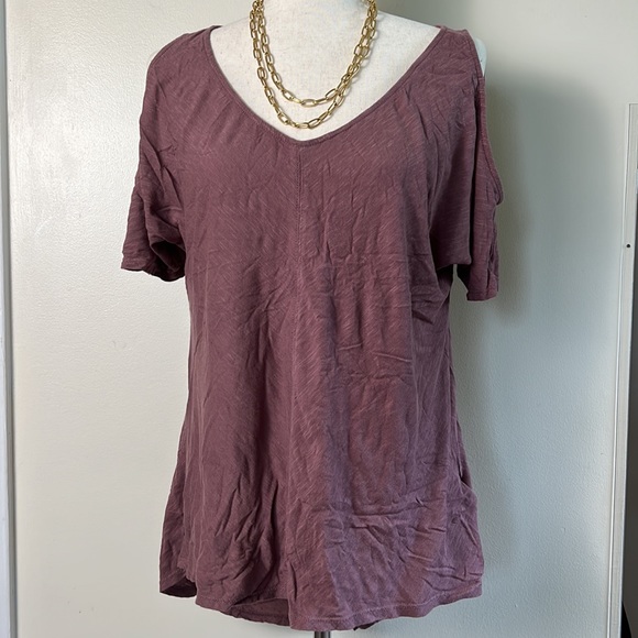 Calvin Klein Jeans Tops - Calvin Klein Jeans mauve cold shoulder blouse